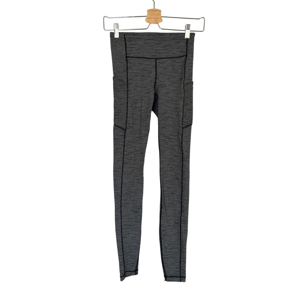 Lululemon Leggings Speed Up Tight Leggings Luxtreme Pockets Heathered Black Sz 4